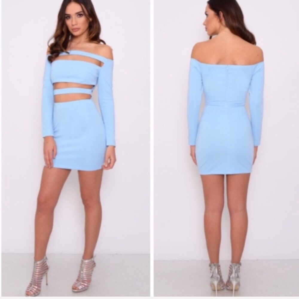 Rare London Blue Cut Out Dress NEW Party